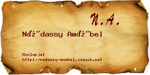 Nádassy Amábel névjegykártya